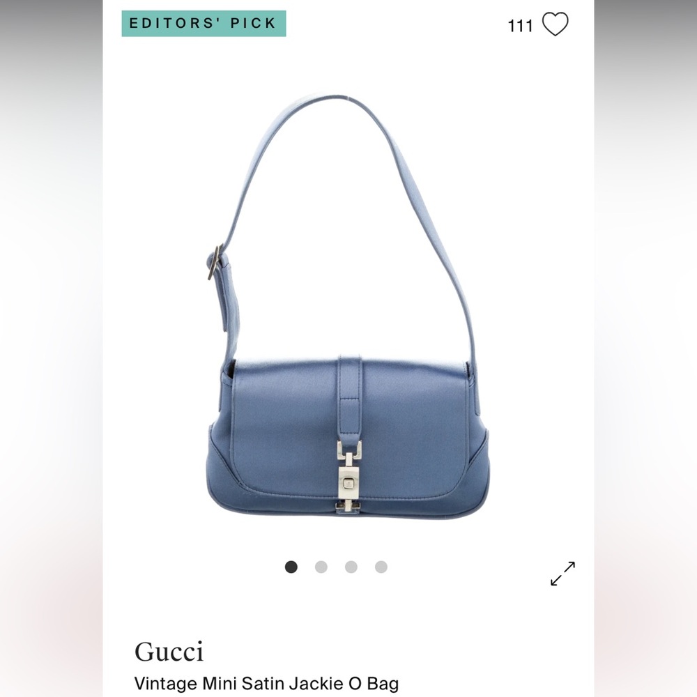 Gucci Vintage Mini Satin Jackie O Bag Blue 1961